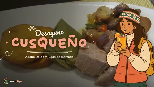 Desayuno cusqueño — Desayuno típico en Cusco: adobo, caldo de gallina, jugos y pan chuta