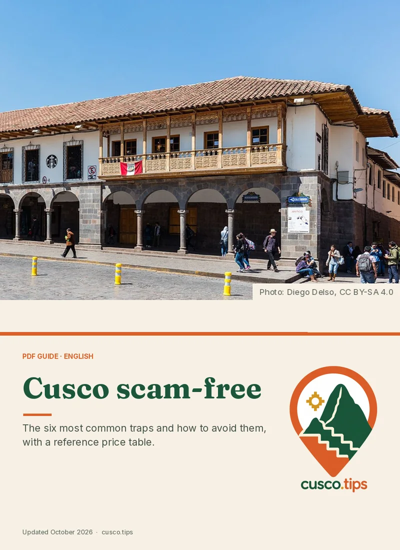 PDF guide cover: Cusco without scams