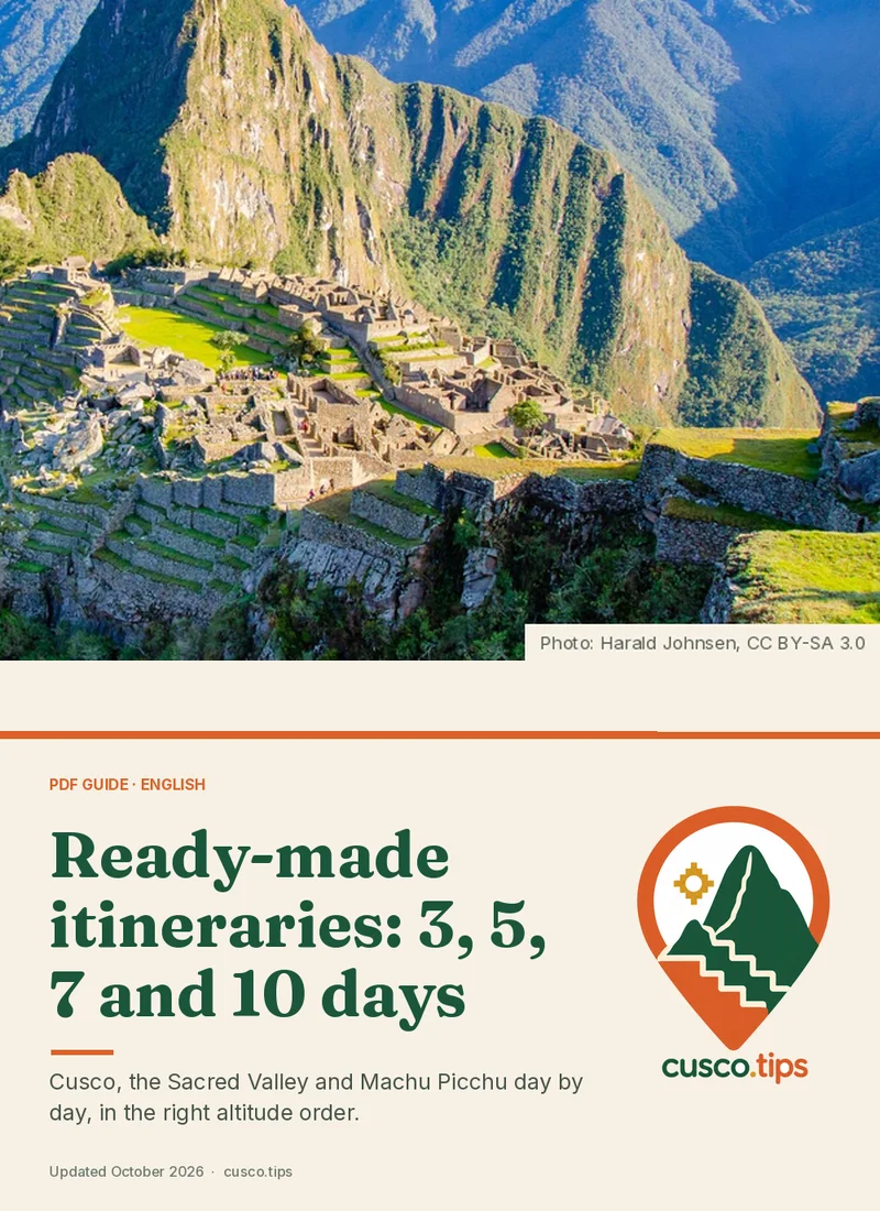 PDF guide cover: Cusco & Machu Picchu itineraries