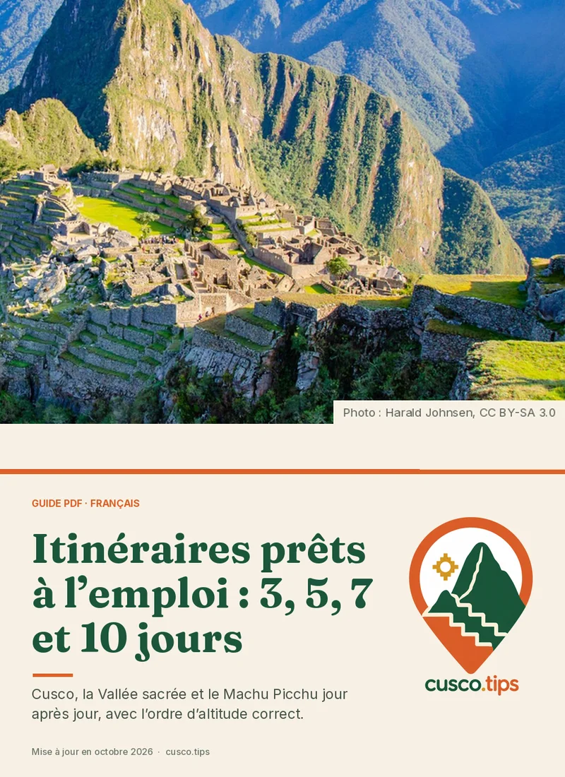 Couverture du guide PDF: Itinéraires Cusco et Machu Picchu