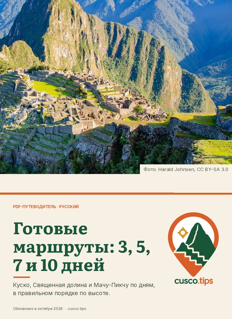 Обложка PDF-гида: Маршруты по Куско и Мачу-Пикчу