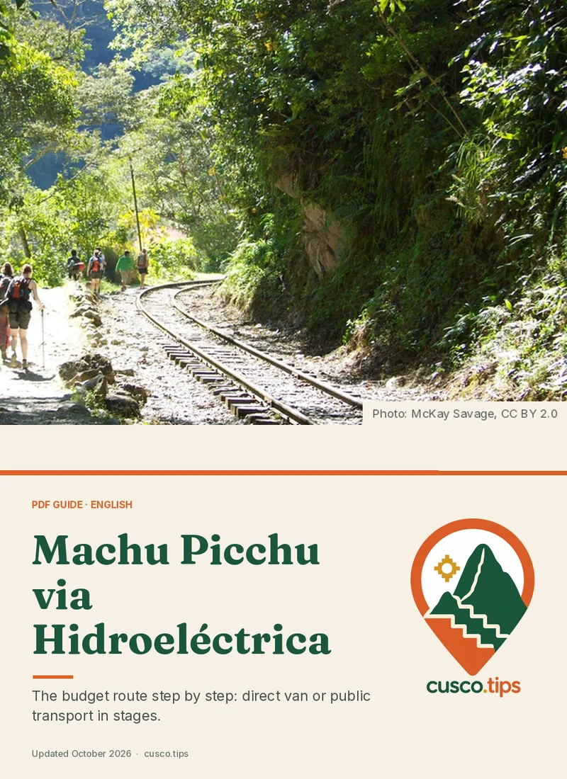 PDF guide cover: Machu Picchu via Hidroeléctrica
