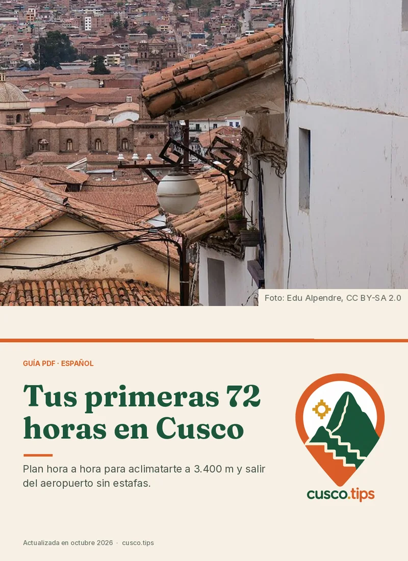 Portada de la guía PDF: Tus primeras 72 horas en Cusco